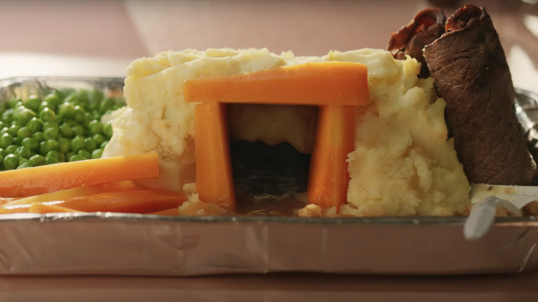 Steve's mashed potato mineshaft in A Minecraft Movie