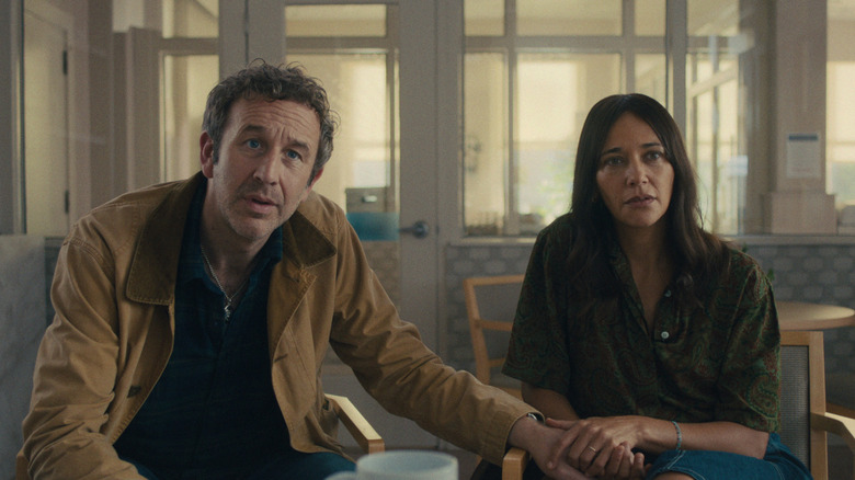 Mike and Amanda sit and listen in Black Mirror season 7