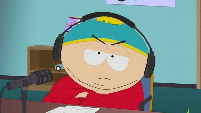Cartman crosses his arms and looks annoyed in South Park