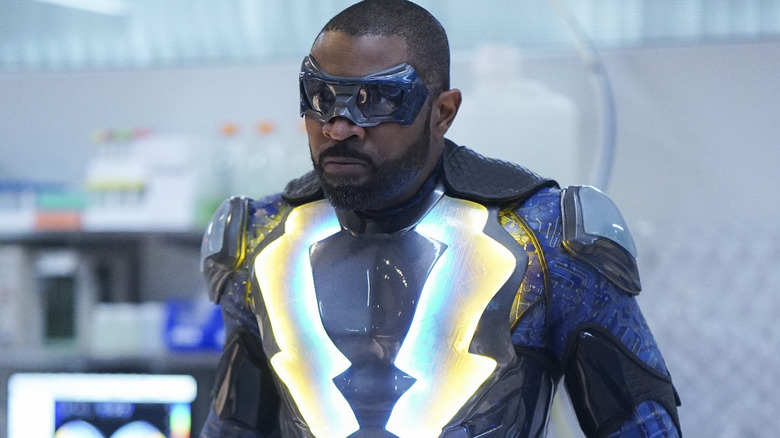 Cress Williams suited up as Jefferson Pierce in Black Lightning