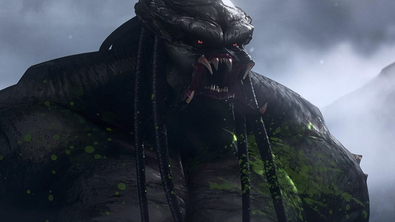 A Yautja opens its mandibles in Predator: Killer of Killers