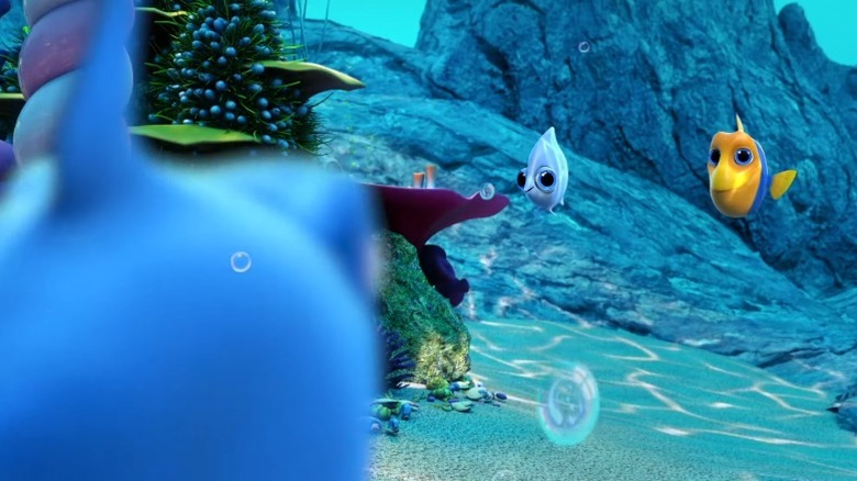 Joy and Muggles talking to other fish in Finding Jesus