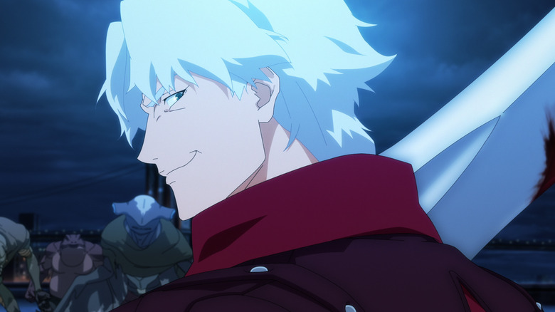 Dante looking over his shoulder in Devil May Cry