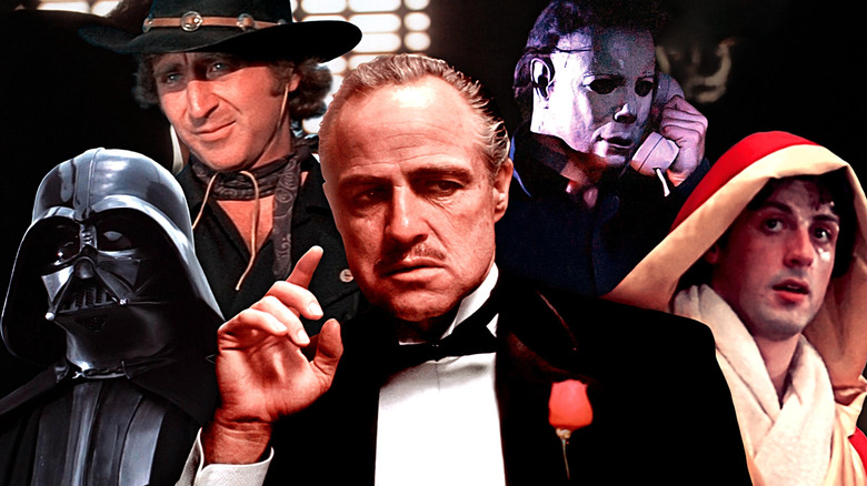 David Prowse as Darth Vader, Gene Wilder as the Waco Kid, Marlon Brando as Don Corleone, Nick Castle as Michael Myers, and Sylvester Stallone as Rocky Balboa