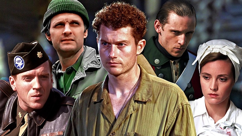 Alan Alda in MASH, Jamie Bell in Turn: Washington's Spies, James Badge Dale in The Pacific, Evelyne Brochu in X Company, Damian Lewis in Band of Brothers