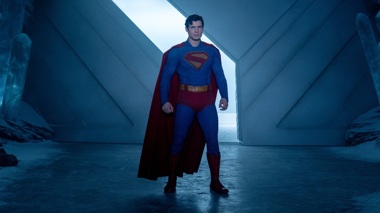David Corenswet as Superman standing in the Fortress of Solitude in James Gunn's Superman