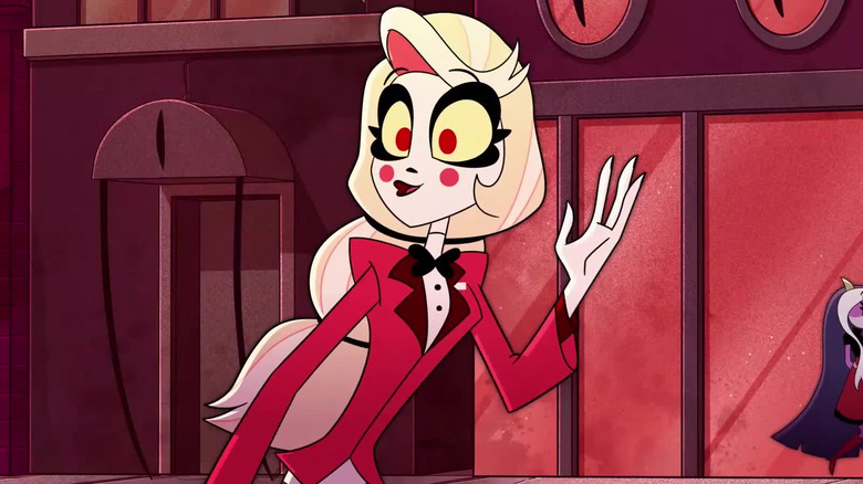 Charlie Morningstar waving cheerily in Hazbin Hotel