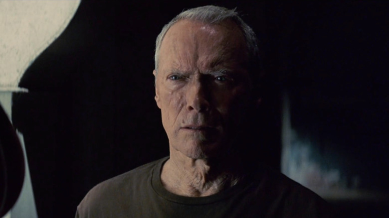 Clint Eastwood peers out from the shadows as Frankie Dunn in Million Dollar Baby