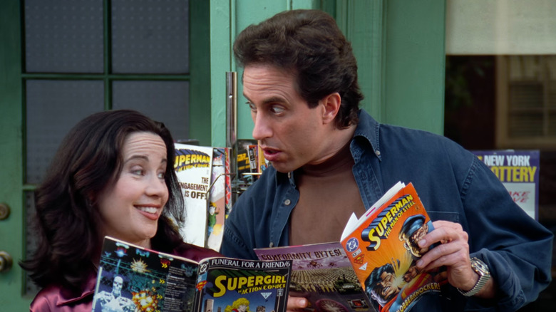 Jeannie and Jerry Seinfeld reading Superman comics in Seinfeld