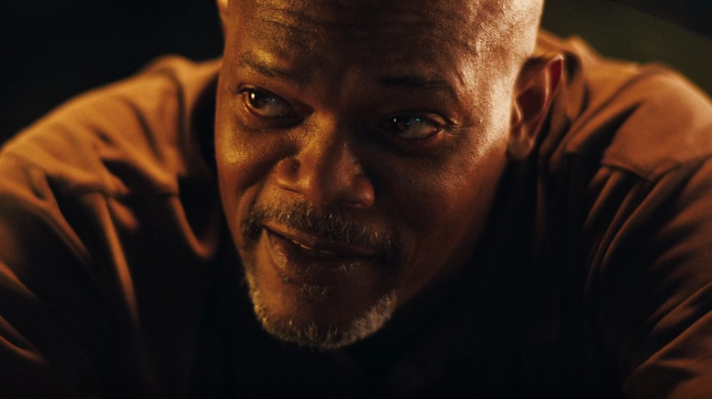 Samuel L. Jackson as Abel Turner is seen in closeup in Lakeview Terrace