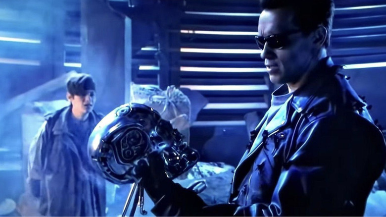 The Terminator and John re-enact Hamlet in T2 3D: Battle Across Time