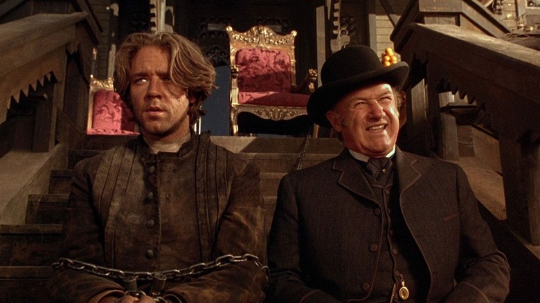 Russell Crowe as Cort with Gene Hackman as Herod in The Quick and the Dead