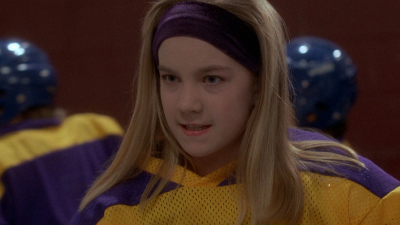 Tammy (Jane Plank) glaring at brother in The Mighty Ducks