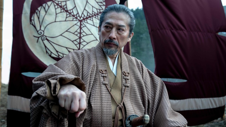 Lord Yoshii Toranaga looking somber in FX's Shōgun