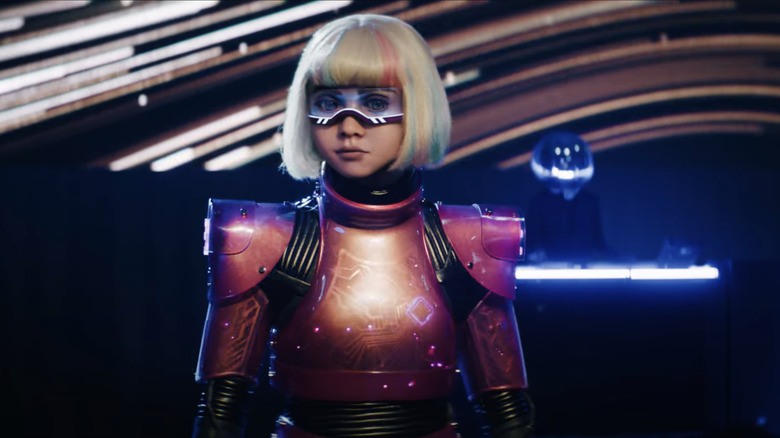 M3GAN in her flashy outfit in M3GAN 2.0