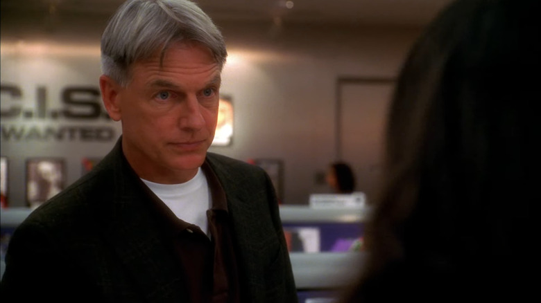Mark Harmon as Leroy Gibbs looks forward in NCIS.
