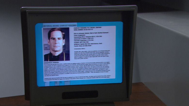 The personnel file for Captain Archer in Star Trek: Enterprise