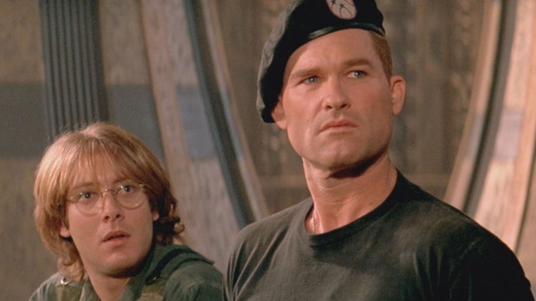 Daniel (James Spader) and Jack (Kurt Russell) looking ahead in Stargate