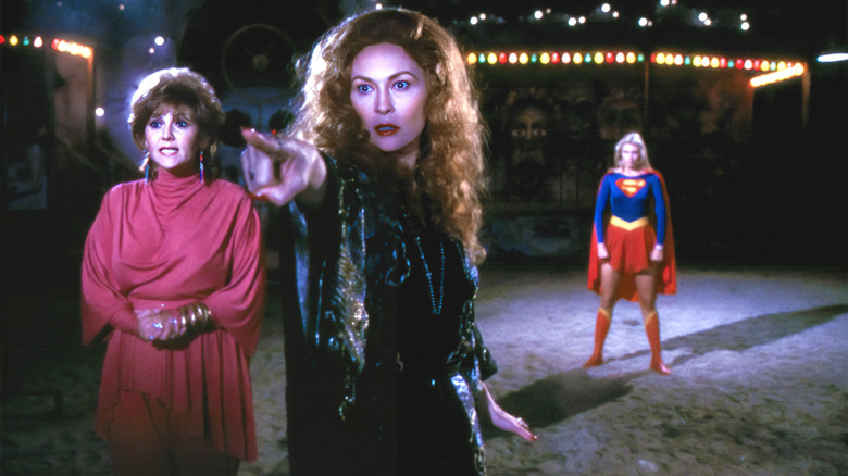 Faye Dunaway as Selena, with Brenda Vaccaro's Bianca and Helen Slater's Kara Zor-El in 1984's Supergirl.