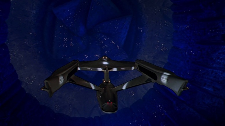 The Enterprise about to enter the V'Ger orifice in Star Trek: The Motion Picture