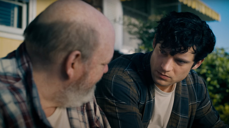 Jonathan Kent and Clark Kent having a talk in Superman