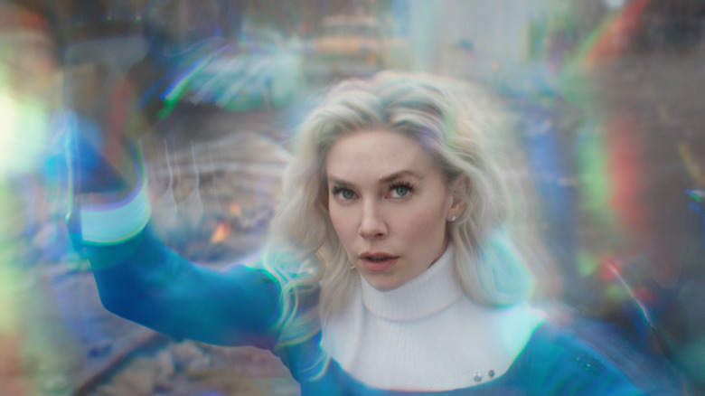 The Invisible Woman creating a force field in The Fantastic Four: First Steps
