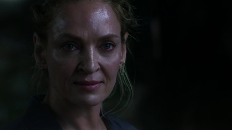 Uma Thurman as Discord looking ominous in The Old Guard 2