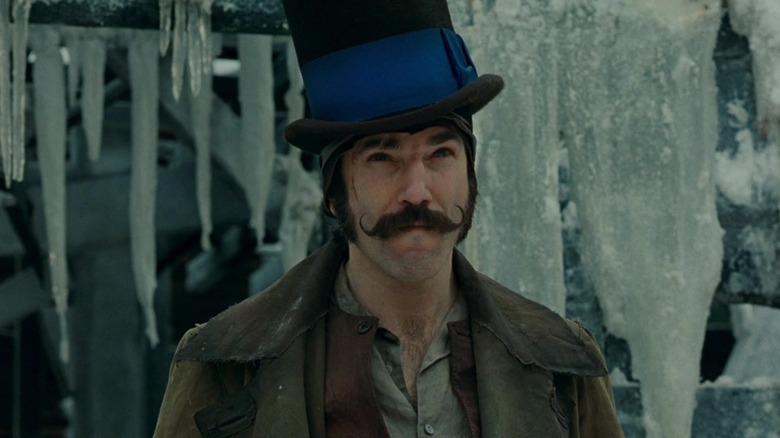 William Cutting (Daniel Day-Lewis) standing in front of some icicles in Gangs of New York